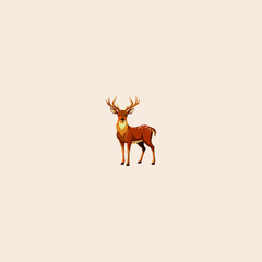 Colorful Deer icon flat vector design. 