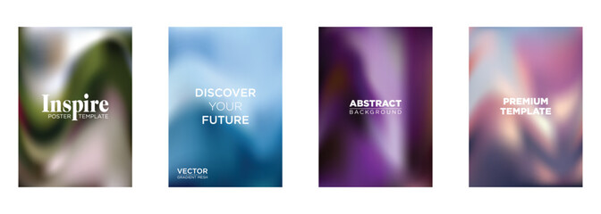 Gradient Mesh Posters Abstract Background Templates Design Vector