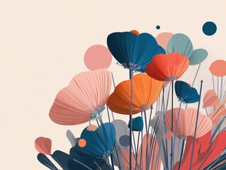 Abstract Floral Composition: Dreamy Pastel Garden