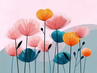 Floral Fantasy: Abstract Flowers in Pastel Hues
