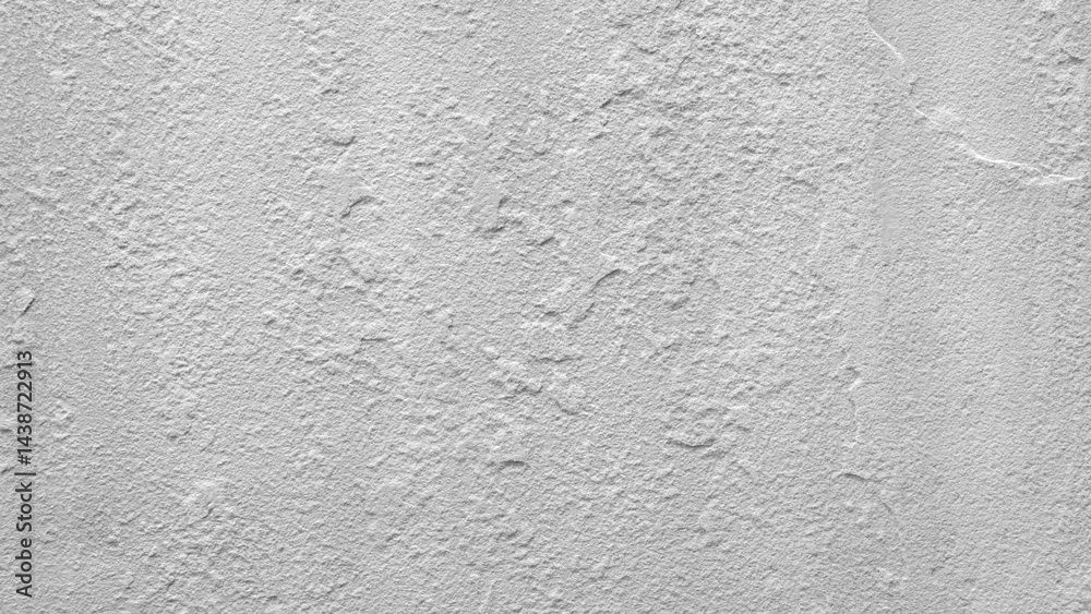 Poster Abstract white gray texture background, rough old surface is covered with cracks and has a rough structure