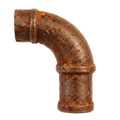 Heavily Rusted 90 Degree Pipe Elbow Joint. clipart isolated on transparent background. png
