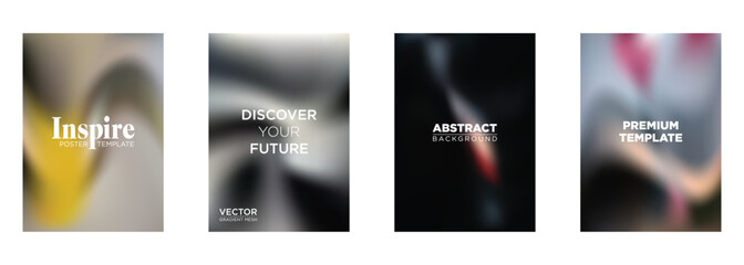 Abstract Gradient Mesh Poster Templates Inspire, Future, Backgrounds