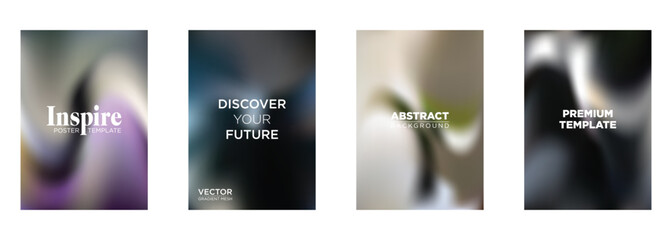 Abstract Gradient Mesh Poster Templates Inspire, Future, Background