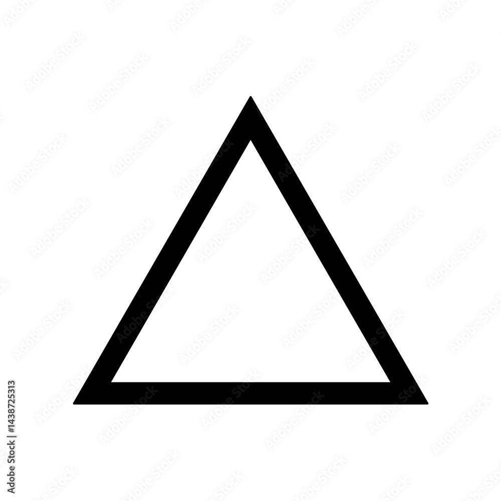 Wall mural vector isolated one single simple minimal triangle contour line pointer symbol colorless black and w