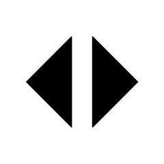 Vector isolated two pair mirror simple minimal triangle arrows pointer symbol colorless black and white outline silhouette shadow shape stencil solid black