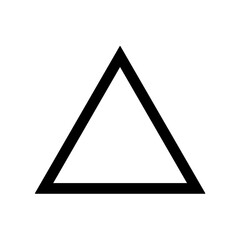 Vector isolated one single simple minimal triangle contour line pointer symbol colorless black and white outline silhouette shadow shape stencil solid black
