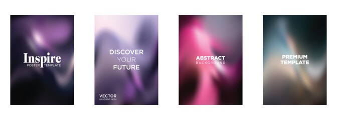 Abstract Gradient Mesh Backgrounds Poster Templates for Future Discoveries