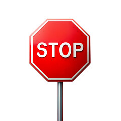 Stop sign isolated on transparent background