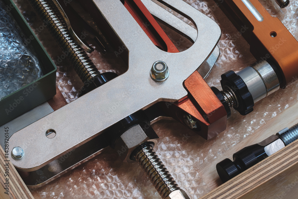 Poster A toolbox with a variety of tools including a wrench and a screwdriver. Concept of organization and preparedness