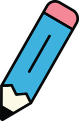 Simple cartoon pencil illustration for writing and drawing concept