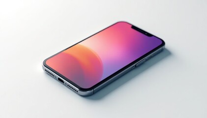 Empty floating smartphone, clean white background , portable, world, cellphone