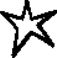 Obraz premium Pixel Hollow Star Icon for Retro Gaming and Celestial Art