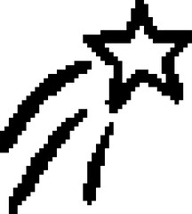 Obraz premium Pixel Shooting Star Icon for Retro and Celestial Designs