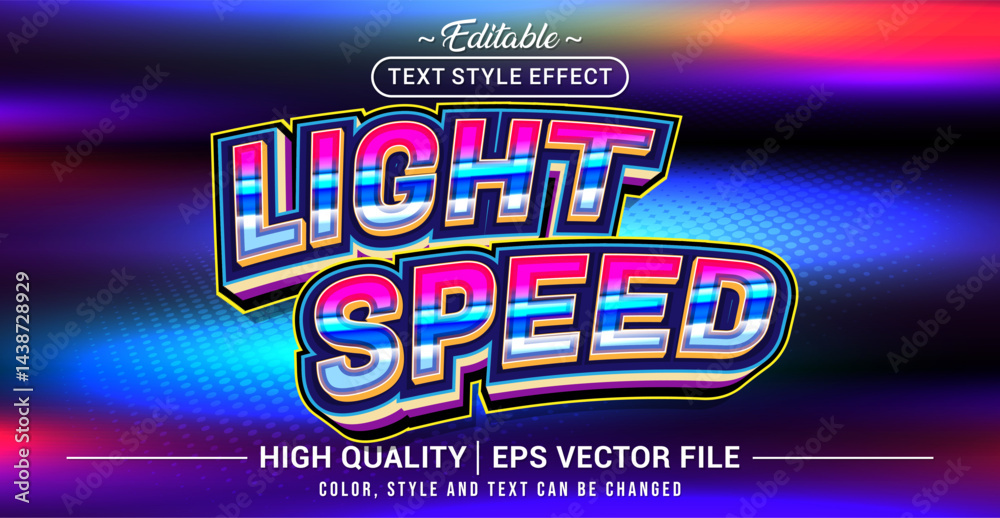 Aufkleber Editable text style effect - Lightspeed text style theme. Vector text style illustration template.