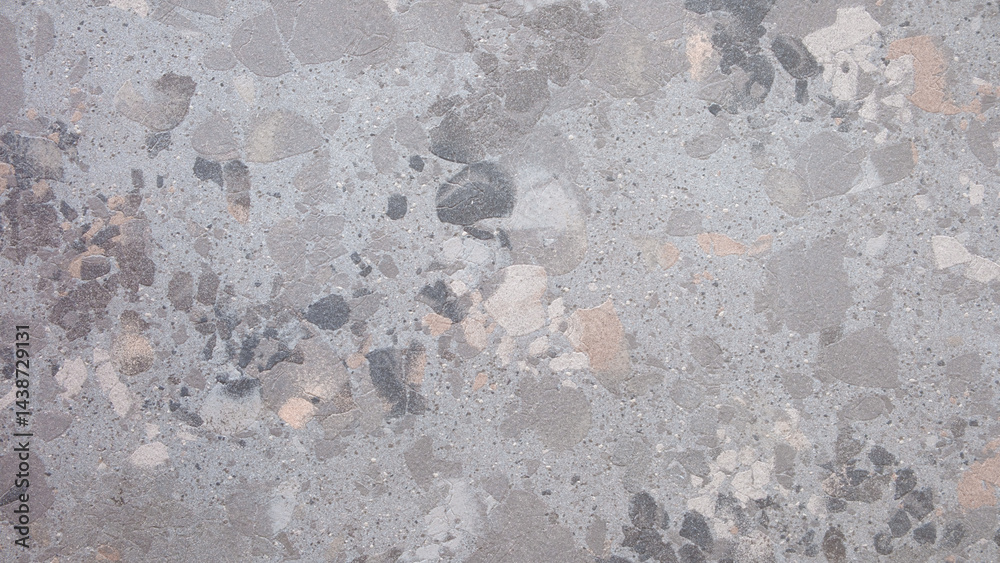 Aufkleber Gray black stone wall with many brown and blue structures as abstract rough textured background for page and banner templates.