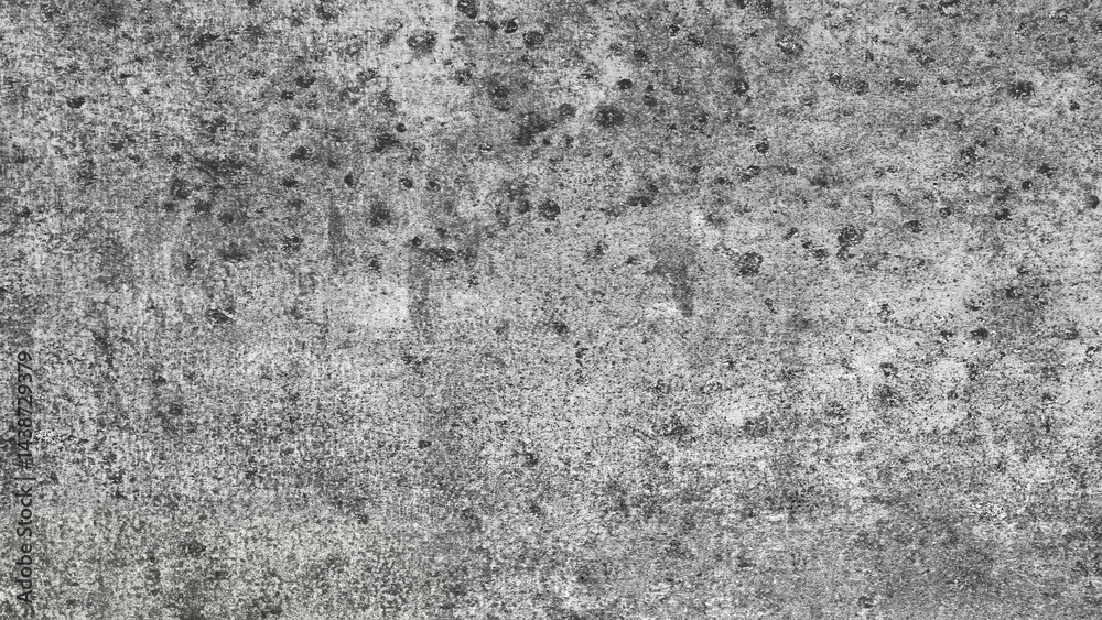 Leinwandbilder Gray wall with many cracks holes scratches and marks. wall is made of concrete and has a rough texture as an abstract texture background for template pages and banners.