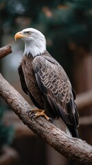 Majestic eagle perched on branch (1)