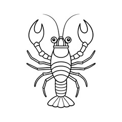 outline of a lobster line art vector