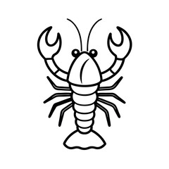 outline of a lobster line art vector