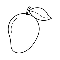 outline of a mango line art vector