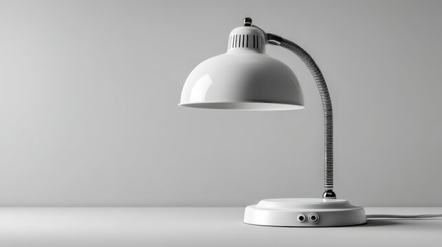 Elegant matte white desk lamp with flexible neck designed for modern workspaces - Powered by Adobe