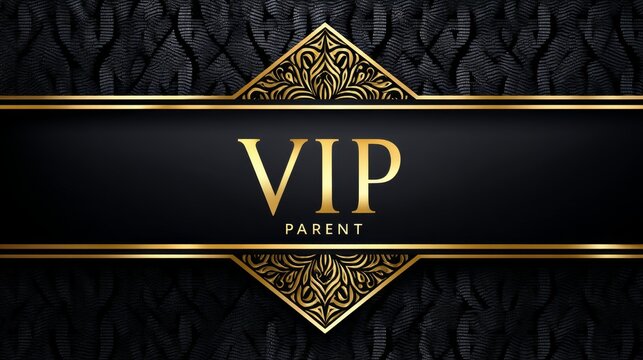 VIP Parent Exclusive Access - Elegant black and gold VIP parent access card design. Perfect for exclusive events or membership programs