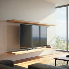 floating tv under shelf
