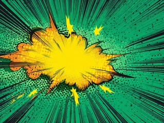 Comic Book Style Explosion Effect on Green