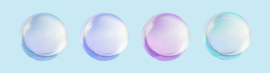 Realistic glossy glass ball.Abstract 3D light bubble with glare.Geometric abstract shape.