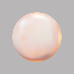 Realistic glossy glass ball.Abstract 3D light bubble with glare.Geometric abstract shape.