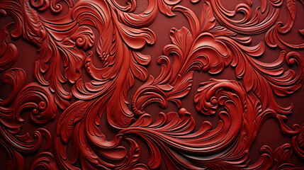 High quality texture of red floral pattern texture background design decorative ornament vintage art elegant surface wallpaper backdrop