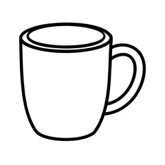 outline of a tea mug line art vector
