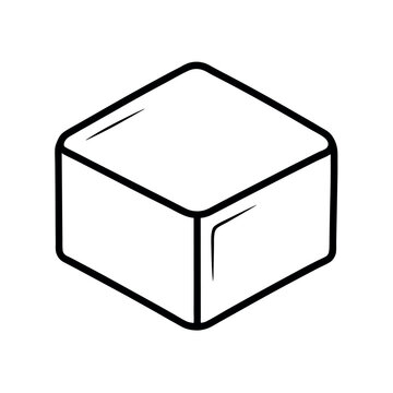 recommend clip art: outline of a tofu line art vector