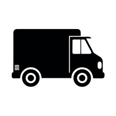simple delivery truck vector silhouette