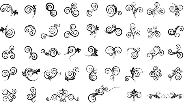 Download free vector swirls and flourishes design elements for graphic design and decoration projects