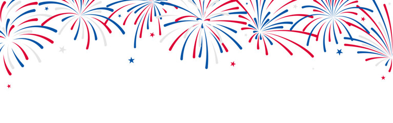 4th of July background, USA fireworks, Independence Day