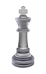3d render glass chess piece isolated