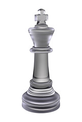 3d render glass chess piece isolated