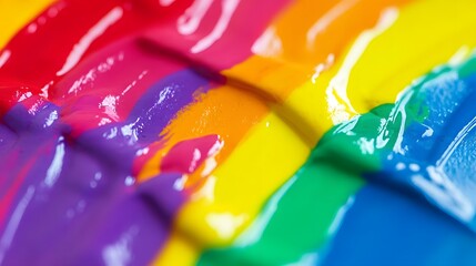 Vibrant Rainbow Paint Swirls Abstract Texture