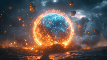 Fototapeta premium burning fire in the sky