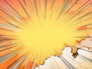 Comic Book Style Explosion: Retro Pop Art Background