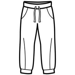Minimal Sweatpants Vector on White