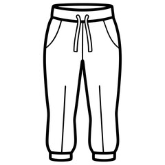 Minimal Sweatpants Vector on White