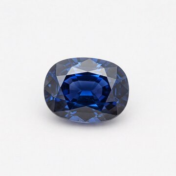 Oval cut blue sapphire, precious gemstone, luxury jewelry, deep blue corundum, faceted gem.