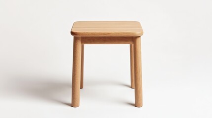 Fototapeta premium A Scandinavian-style wooden stool with a square top