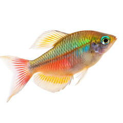 Rainbowfish isolated on white background png tropical fish png aquarium fish png colorful fish png freshwater species png transparent background image