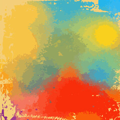 Hand drawn oil painting. Colored watercolor background. hand drawn. Not AI, Vector illustration.