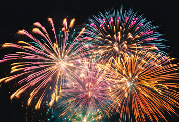 fireworks in the night sky