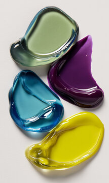 transparent liquid gel swatche